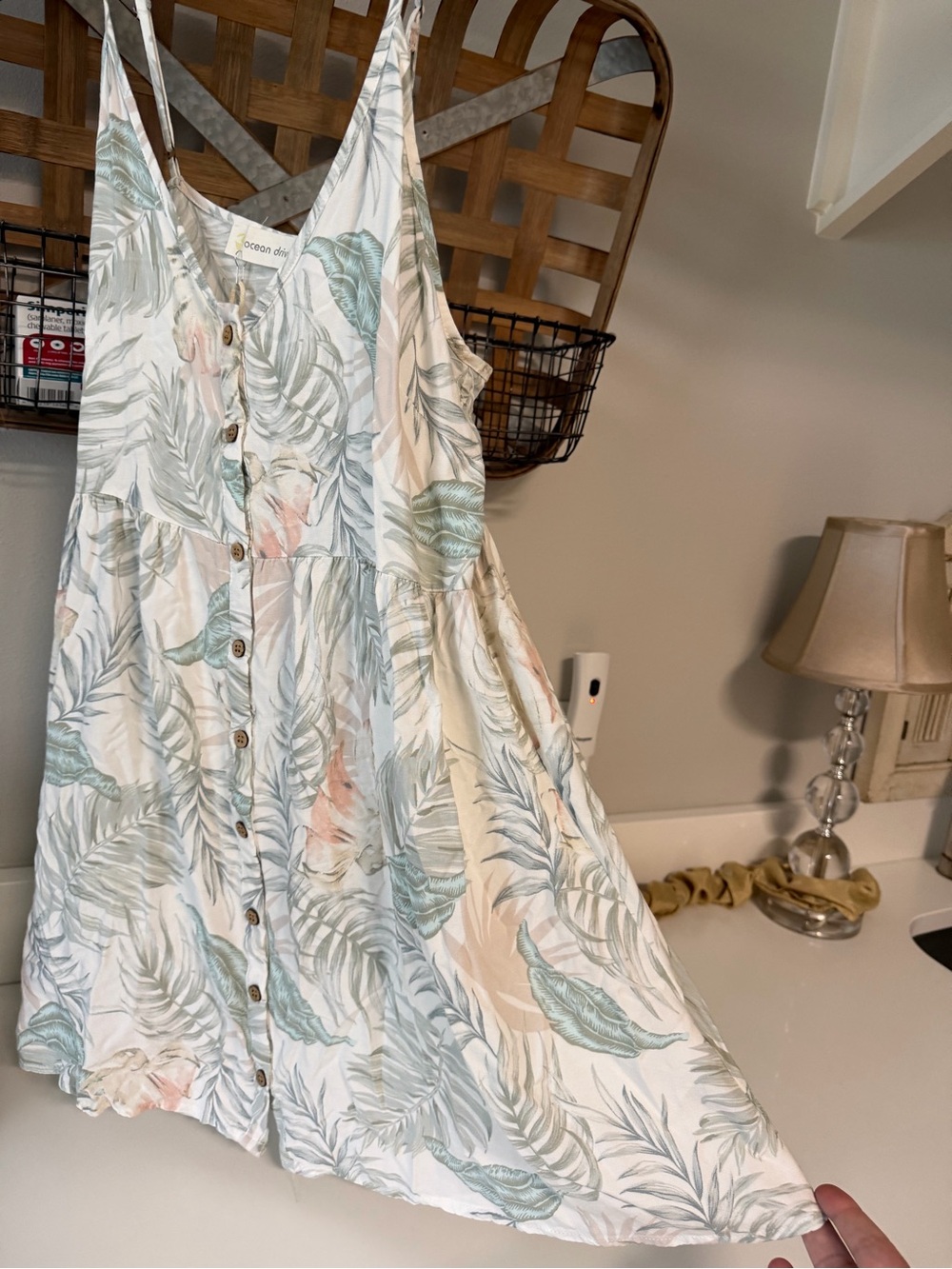 Ocean Drive White Tropical Print Mini Dress